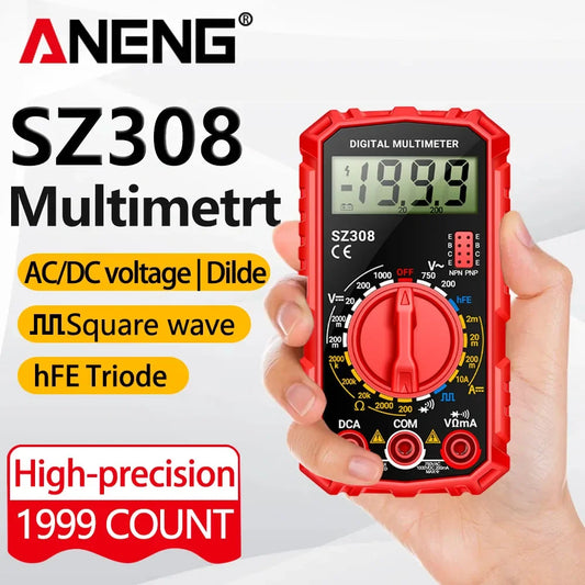 Digital MultimeterAC/DC Current Voltage Resistance Meter Meter Electrician LCD Backlight Ohm Square Wave Test tools ANENG SZ308