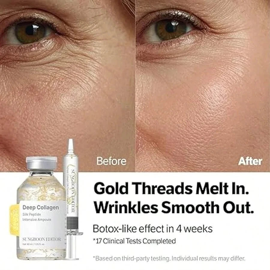 Collagen Peptide Anti-Aging Ampoule | Silk Protein Serum For Skin Tightening & Elasticity Boost