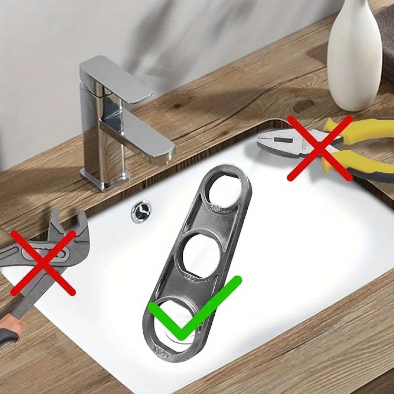 Faucet Bubbler Wrenches - 6 Sizes, Easy-Grip Spout Removal Tool for Kitchen & Bathroom