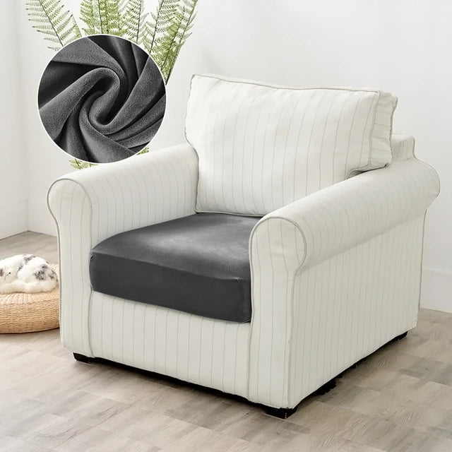 Velvet Sofa Covers for Living Room Elastic Plush Sofa Seat Cushion Cover Soft Couch Slipcover Furniture Protector for Home