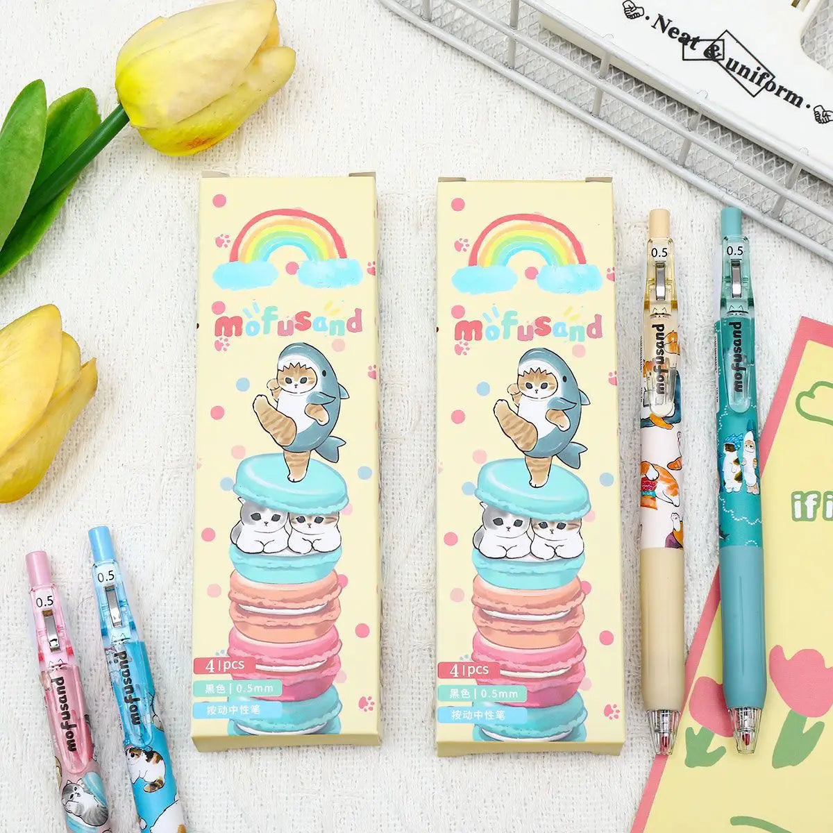 4Pcs Shark Gel Pen 0.5mm Smooth Writing Cute Cartoon Retractable Gel Pens Kawaii Stationery School Office Supplies