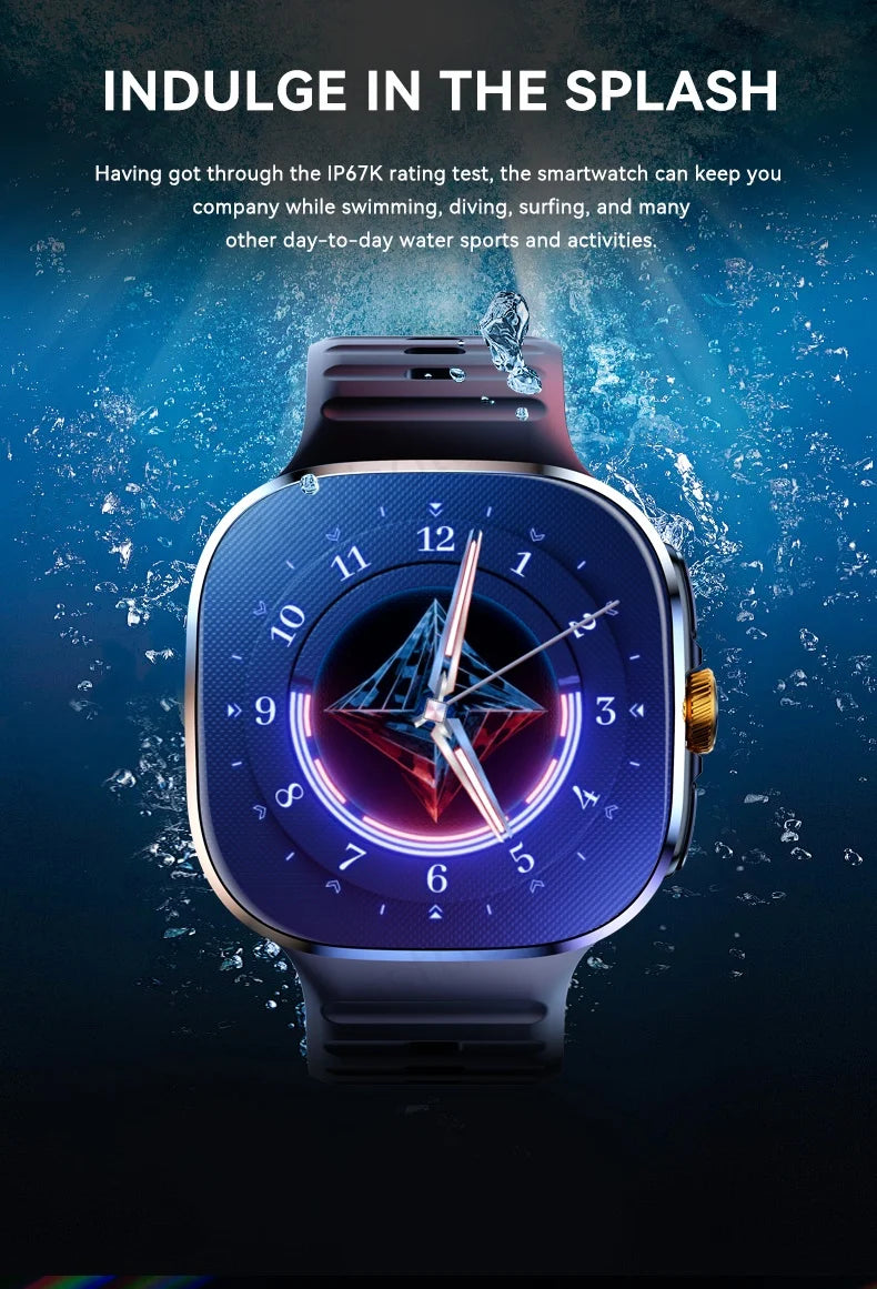Global Version 5G Smartwatch 2.4 inch Amoled Screen insert Sim Card GPS WIFI 190° Rotating Camera Game Android 10.0 Smart Watch