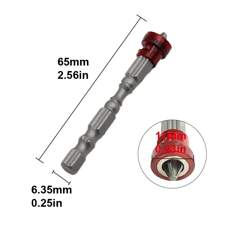 5Pcs Magnetic Screwdriver Bit Drill Cross-head PH2 Magnetic Screwdriver Bits 1/4 Inch Hex Shank Drywall Electric Screwdriver Set