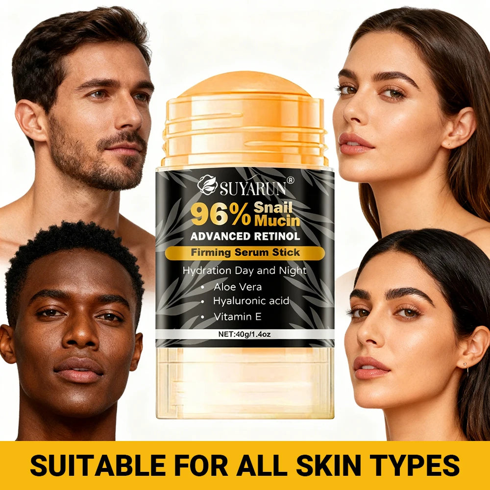 SUYARUN 96% Snail Mucin & Retinol Anti-Aging Cream Stick – Firming Neck, Face & Feet | 40g