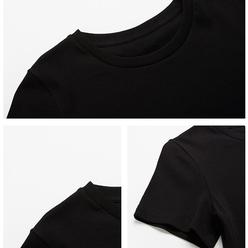 DIY Customize Your Text Couple Summer Casual Short Sleeve O Neck Cropped Navel Women Crop Tops Soft Bodycon Fashion Tees Blouse