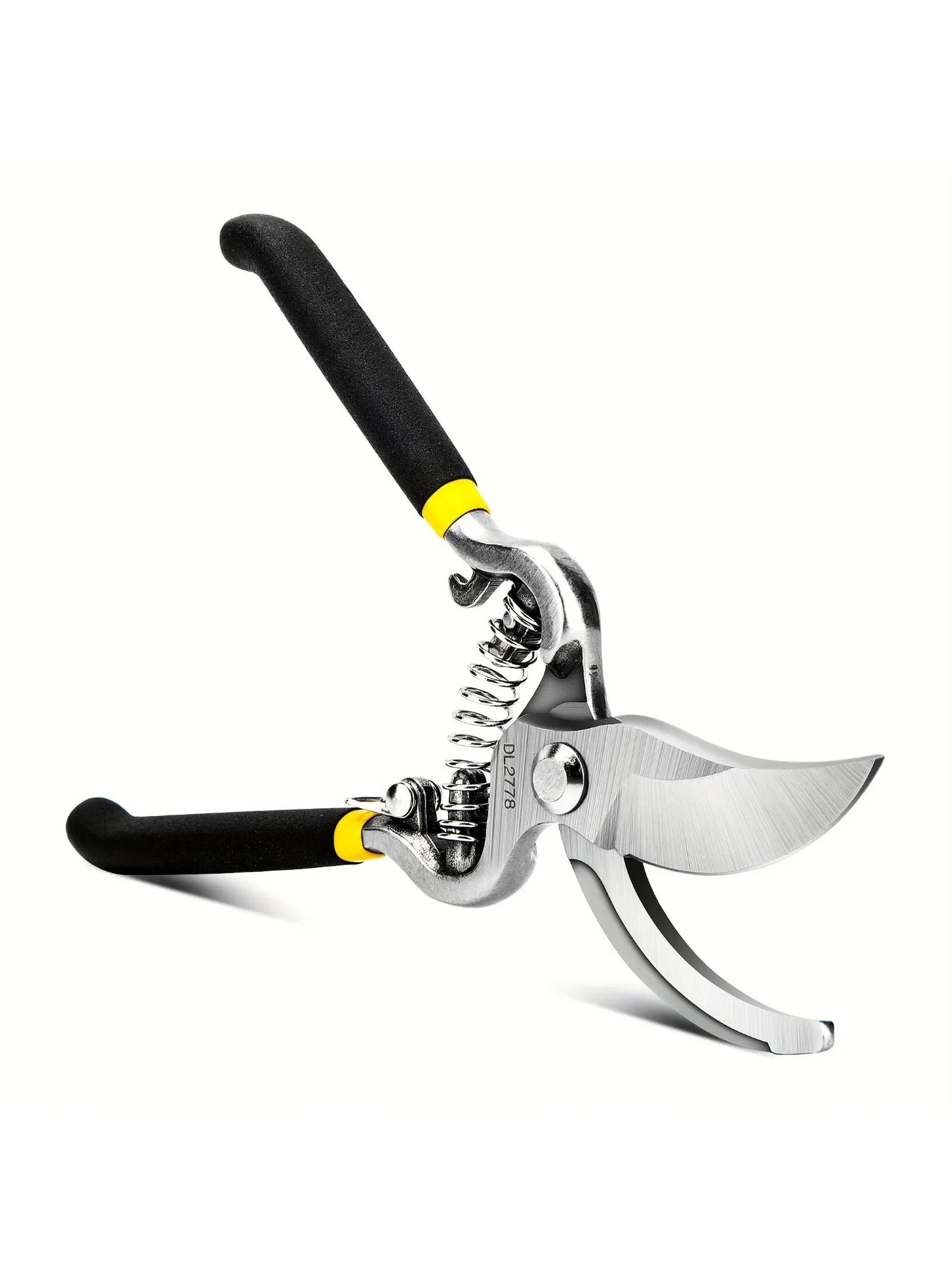 Deli Heavy Duty Steel Curved Blade Pruners, Garden Pruning Shears, 8" Gardening Hand Pruners Cutter Bush, Shrub & Hedge Clippers