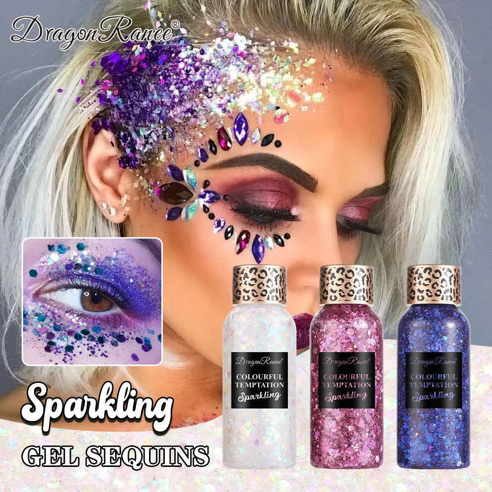 Eye Glitter Nail Hair Body Face Gel Art Waterproof High Gloss Glitter Body Multifunctional Makeup Decoration Party Festival
