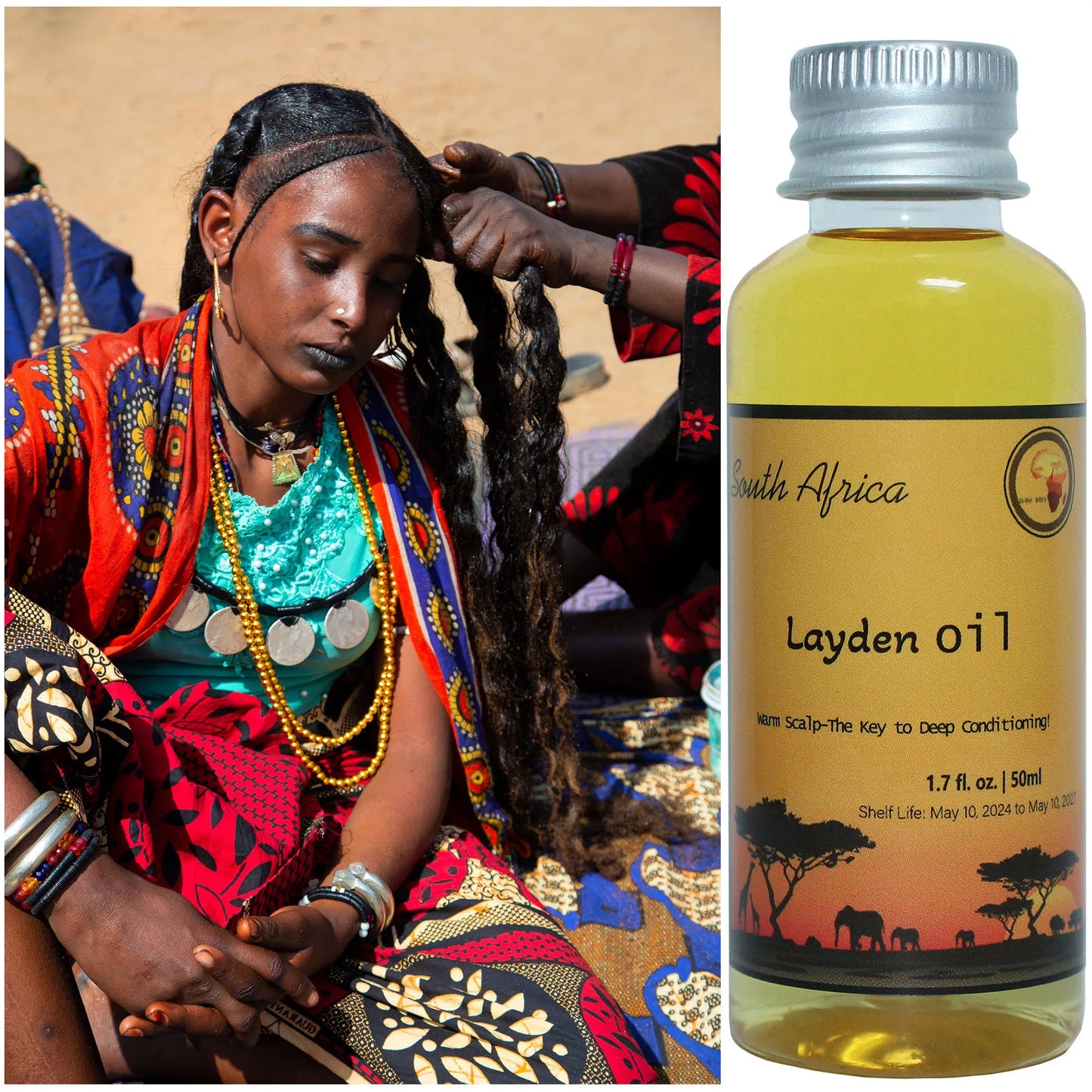 African Cold-Pressed Layden Nourish Hair & Scalp Oil – Strengthening Roots & Hair Growth | 50ml