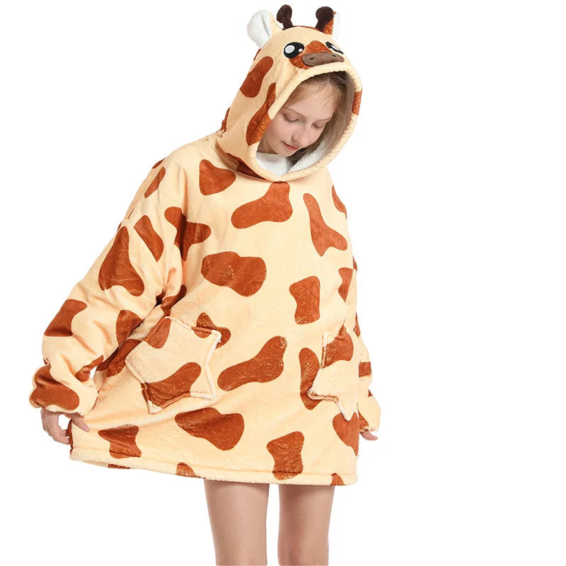 Kids Oversized Hoodie Blanket - Animal Wearable Blanket with Sleeves - photo 15