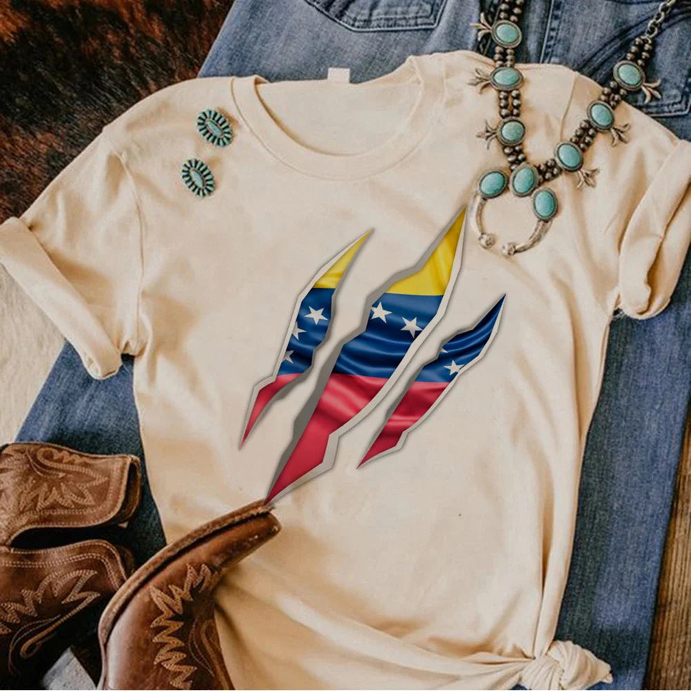 Venezuela tshirt women Japanese funny harajuku top female streetwear funny clothing