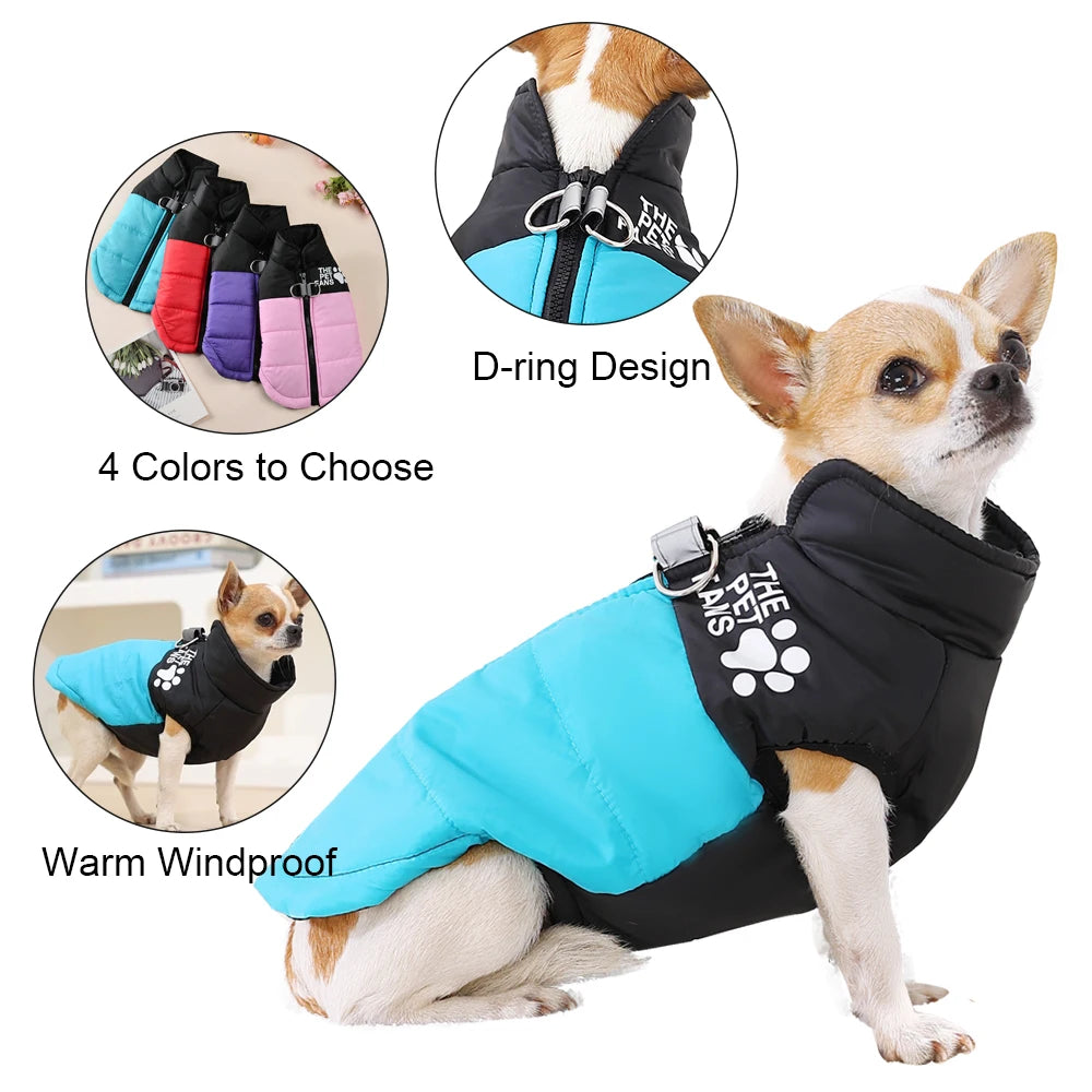 Pet Dog Jacket Autumn Winter Clothes For Small Medium Dogs Cat Waterproof Warm Chihuahua French Bulldog Vest Coat Puppy Costume