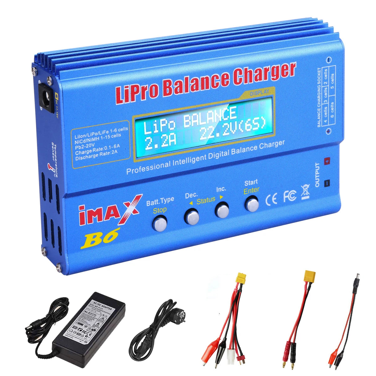imax B6 80W Digital RC Balance Charger Discharge for LiPo NiMH NiCd LiFe Pb Battery Lipro Charger+ 15V 6A Adapter Optional