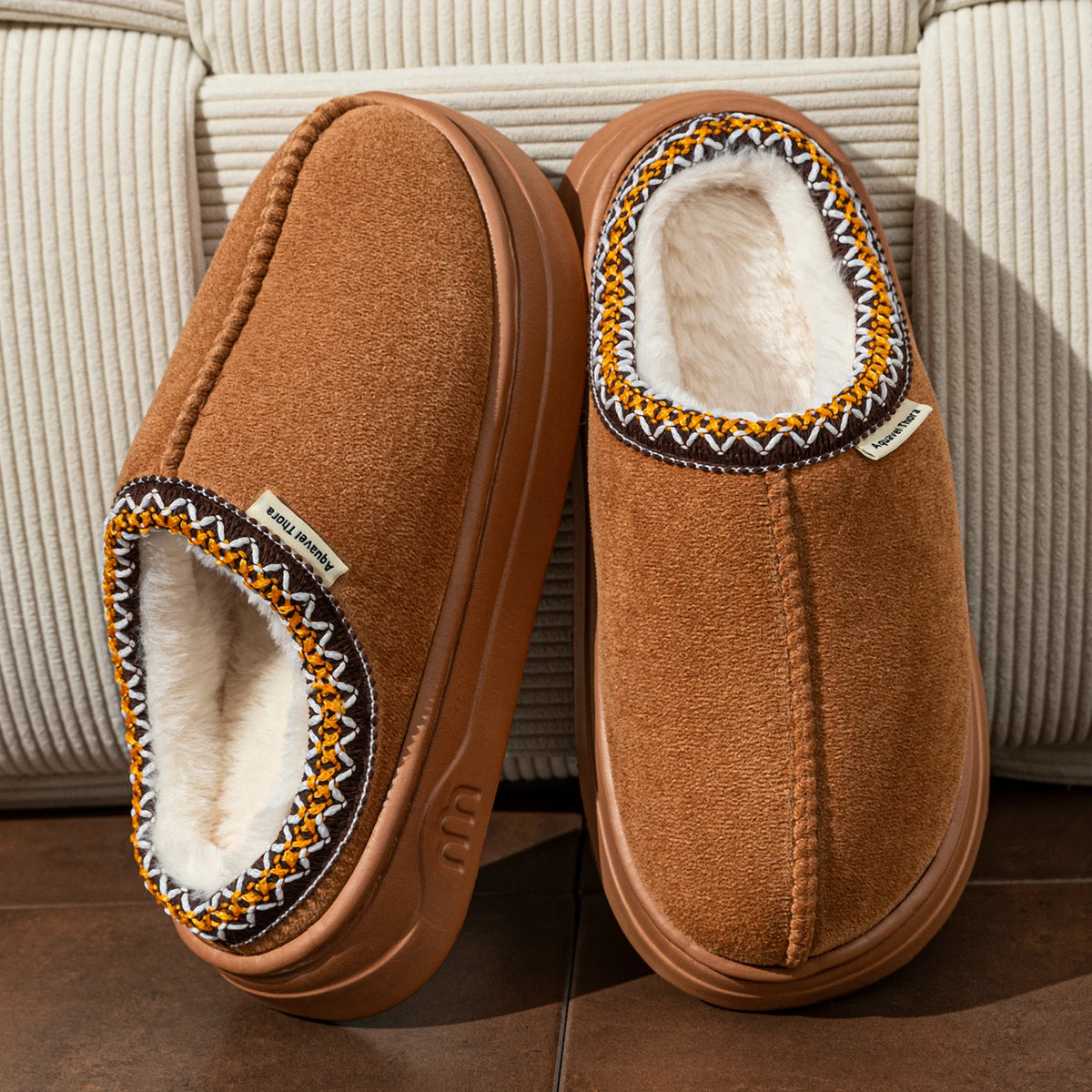 Unisex Fuzzy Slipper Boots - Anti-Slip Plush House Shoes