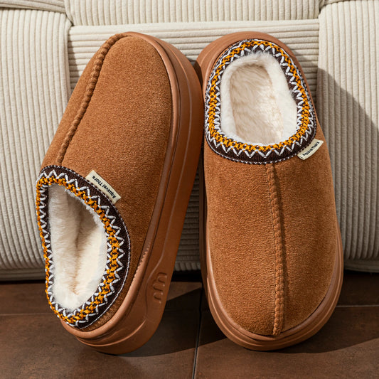 Unisex Fuzzy Slipper Boots - Anti-Slip Plush House Shoes