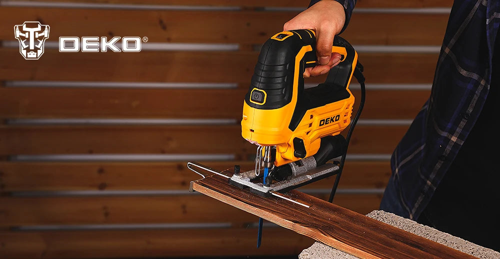 DEKO DKJS80XL100  JIG SAW 220V 800w  Woodworking Electric Tools Electric Saw With  Wrench Guide Ruler Saw Blade