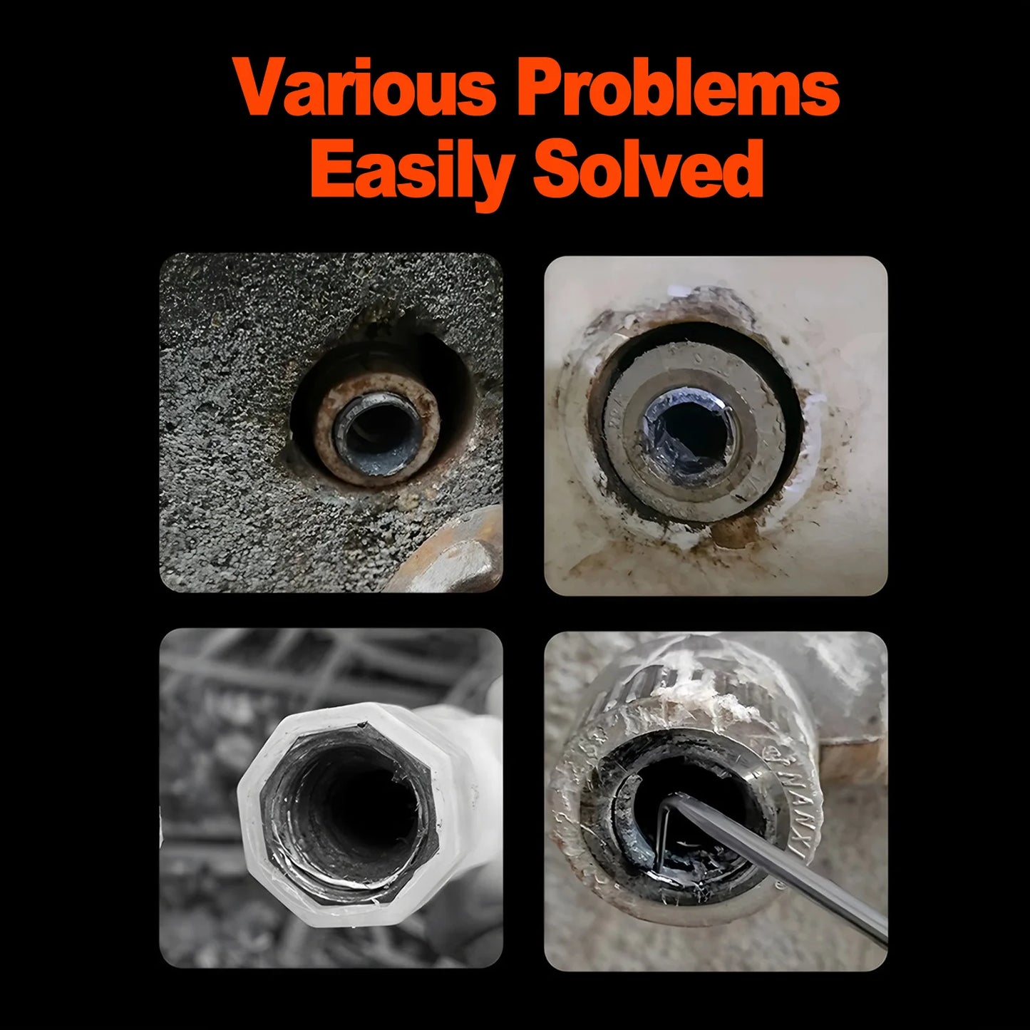 Faucet & Angle Valve Broken Thread Extractor — 4 and 6 Point Screw Removal Tool