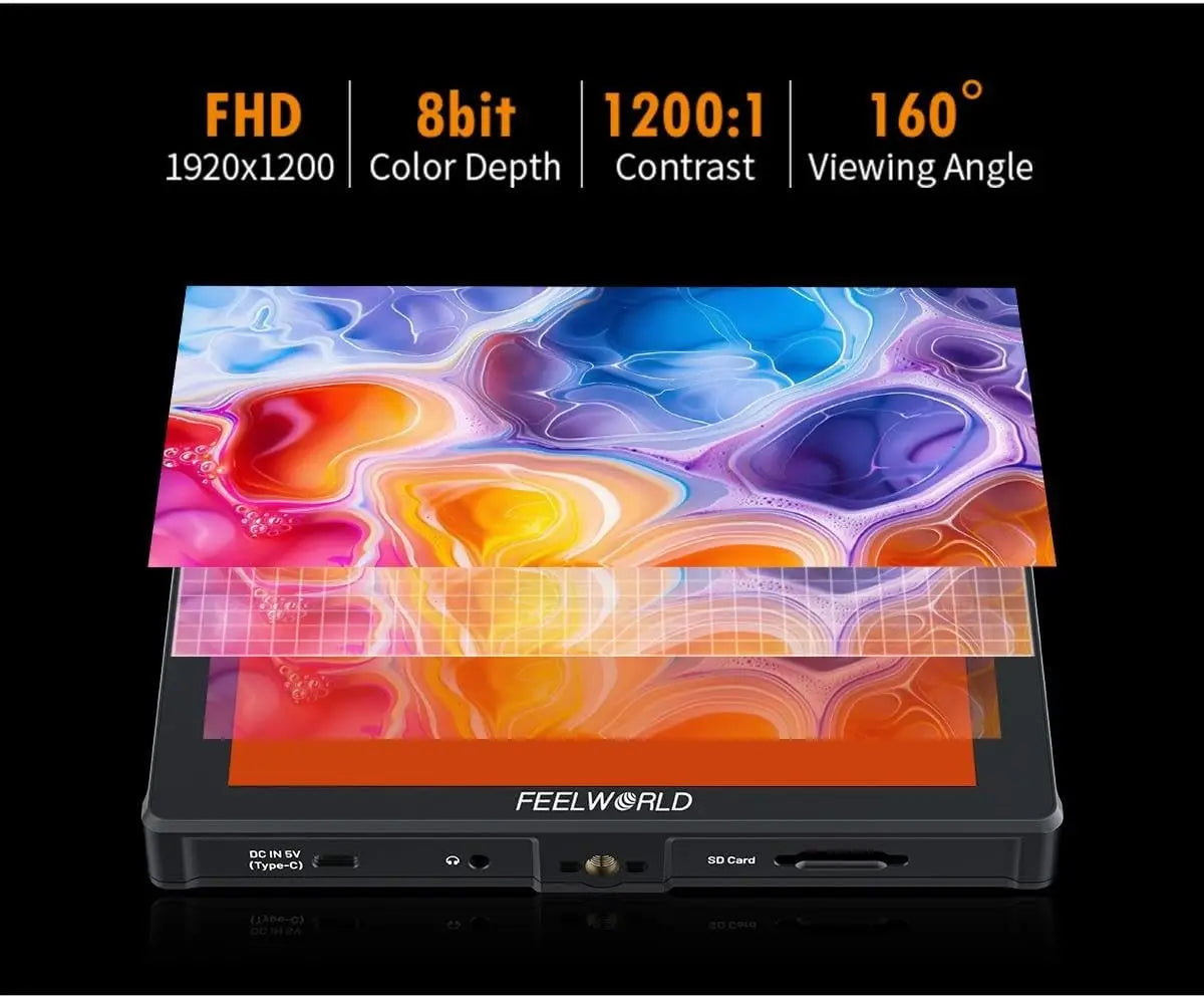 FEELWORLD F7 Plus 7Inch 1200nits DSLR HDMI Camera Field Monitor 1920x1200 Resolution 3D LUT Waveform