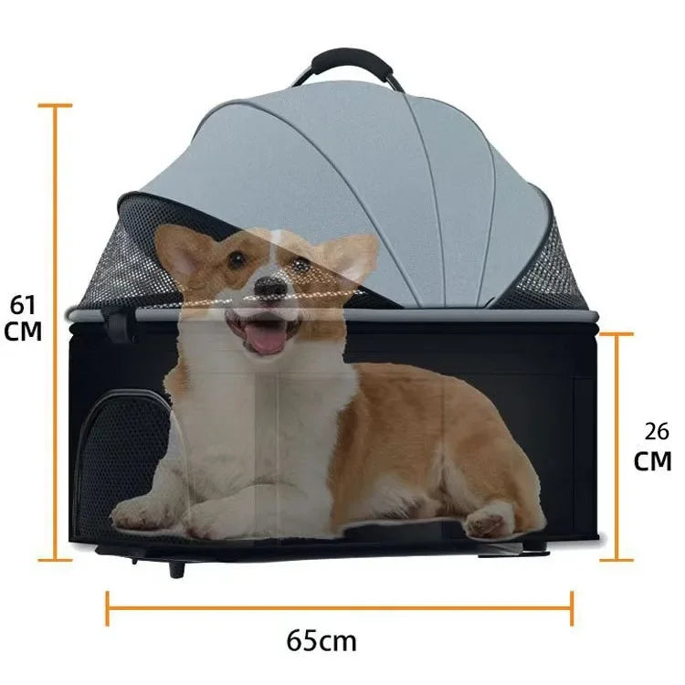 3-in-1 Folding Pet Stroller - Lightweight Travel Cart for Dogs – photo 6