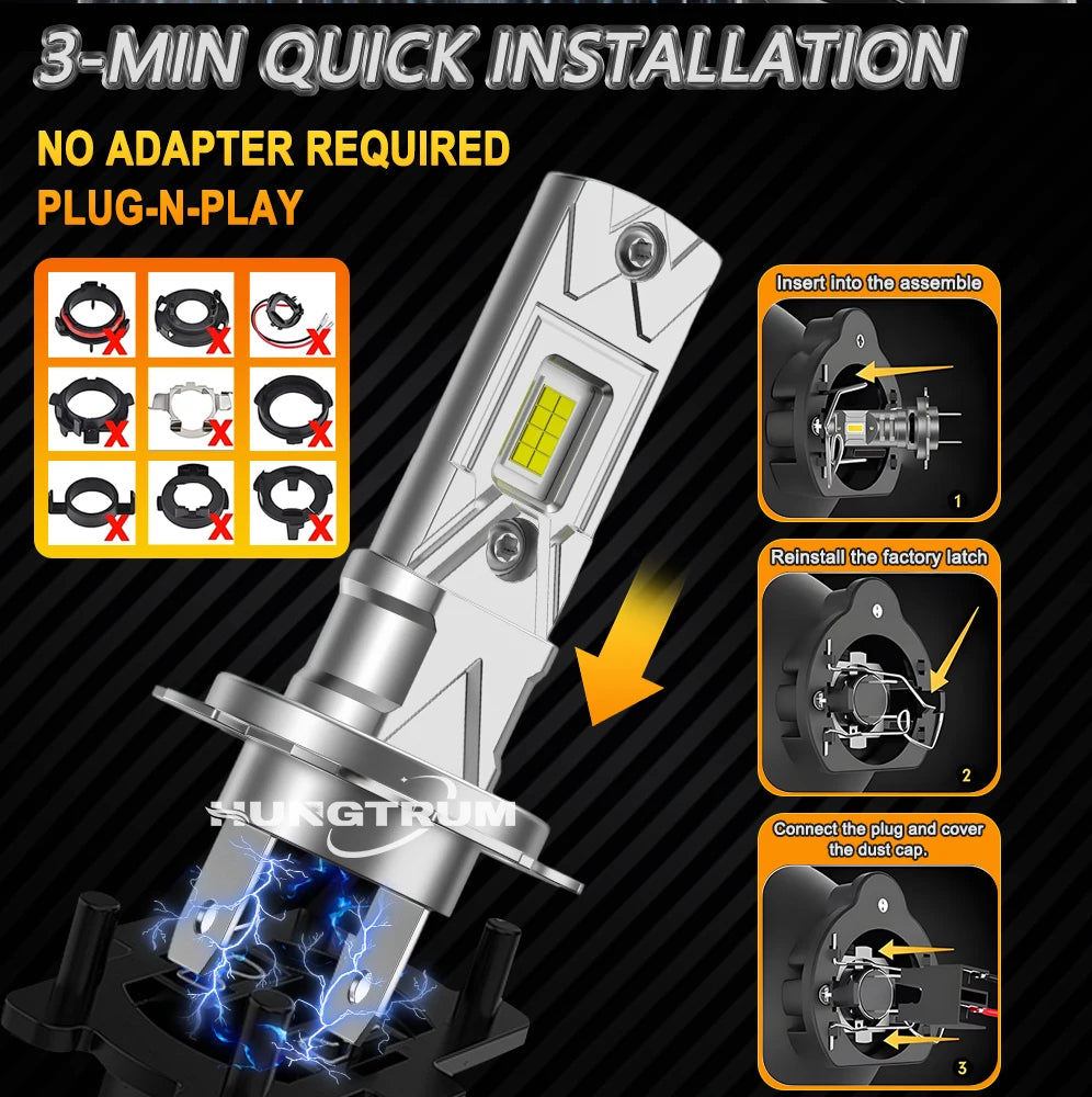 H1 H4 H7 LED Headlights 1000W Super Bright 9003 HB2 Spotlight Automobile Bulbs Ampoule Led H7 Canbus Mini Car Lights 6000K 12V