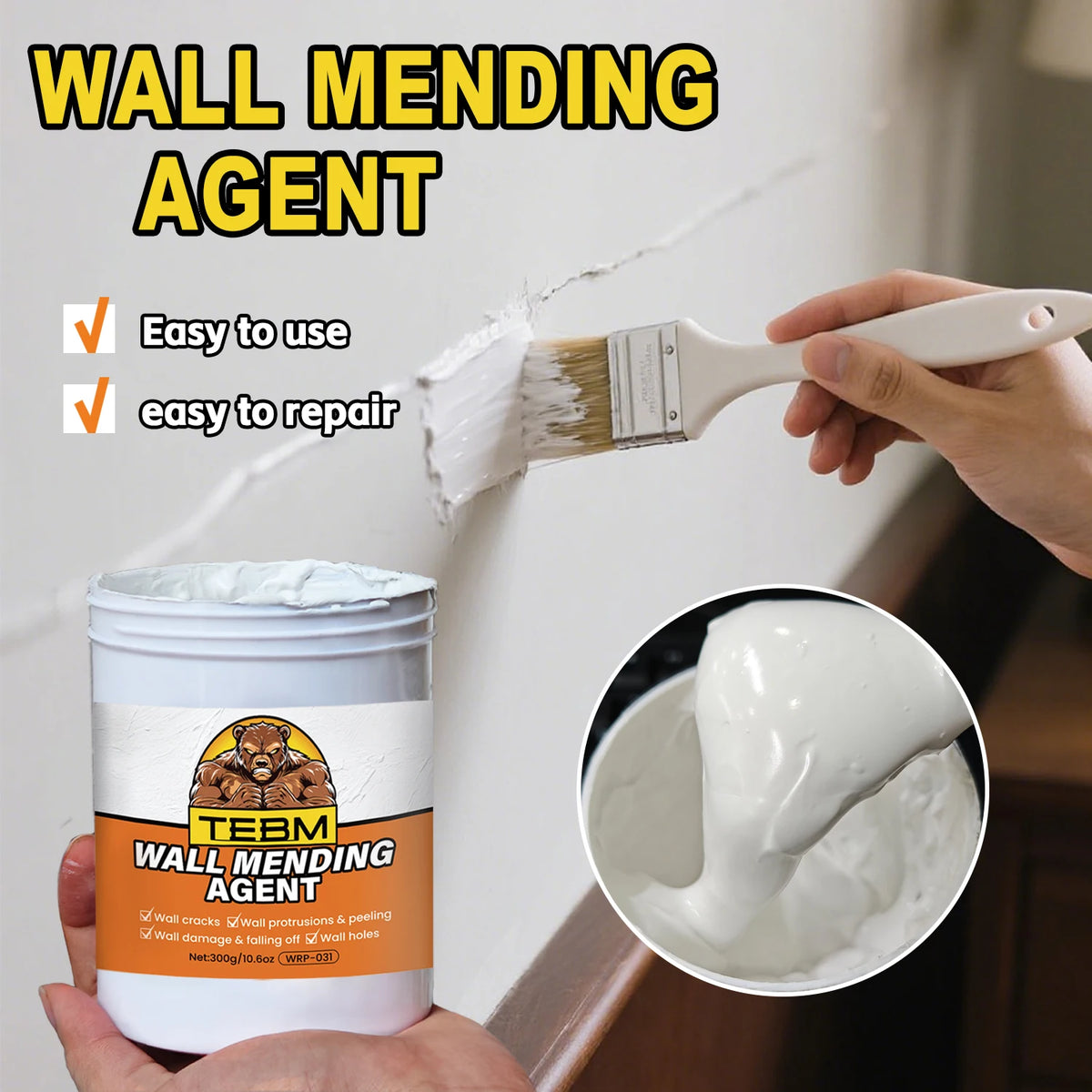 Wall Mending Agent - Quick-Drying Filler for Holes and Cracks - view 4