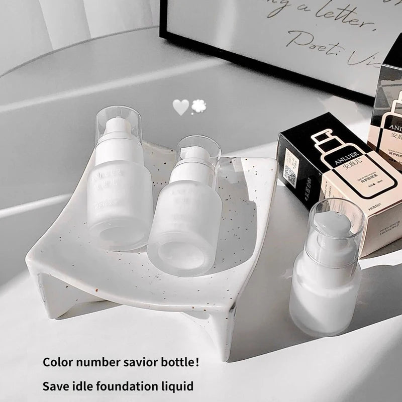 Matte White Liquid Foundation Makeup Buildable Coverage Primer & Concealer Stick Waterproof & Long-Lasting for Halloween Cosplay