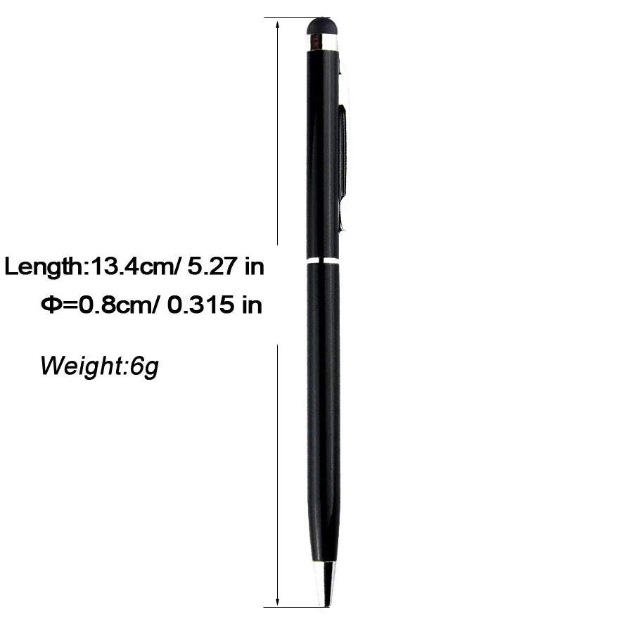 20-200 Pens Each Pack Mini Metal 2-in-1 Stylus Universal Ballpoint Pen Custom Logo Text Engraving Office School Advertising Pen