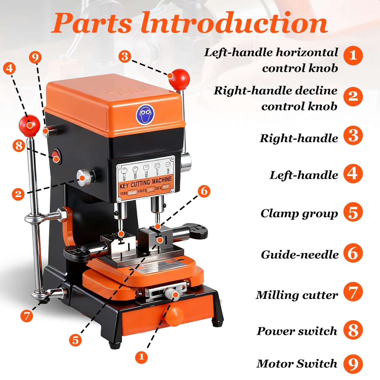 110V Key Duplicator Machine, Car Key Cutting Machine for Hardware Stores