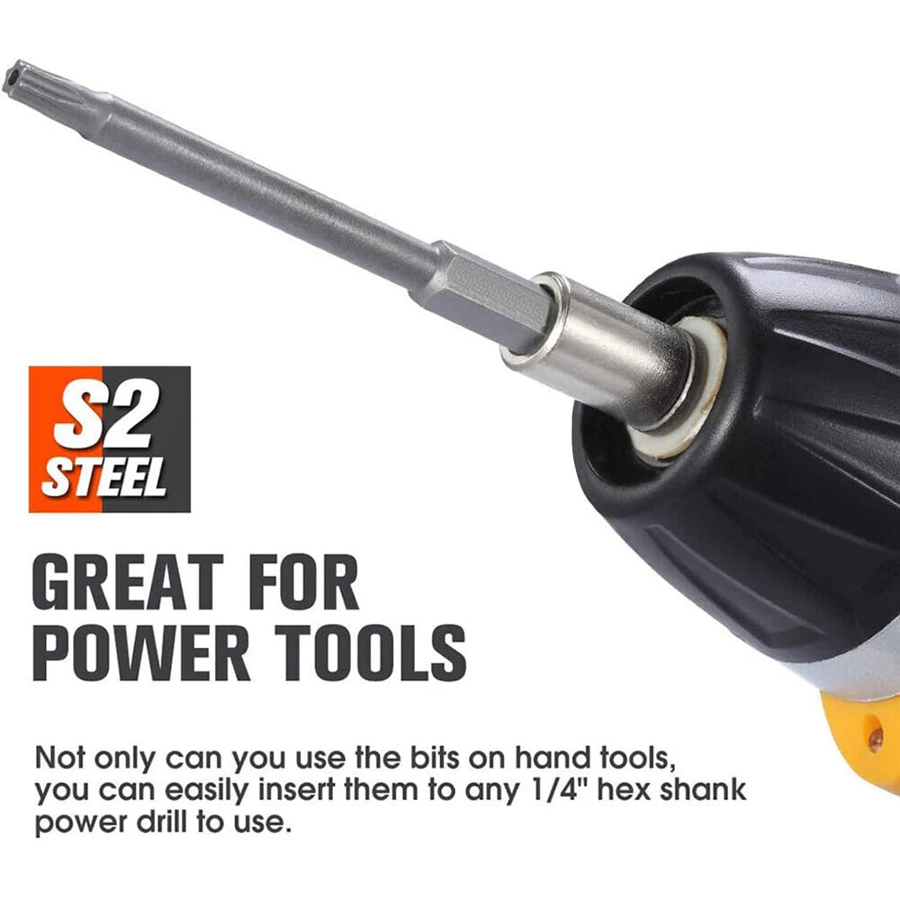 11 PCS  Torx Security Bit Set S2 Steel Magnetic Security Screwdriver Set 50/100mm Star Screwdriver Set for Shark Vacuum T6-T40