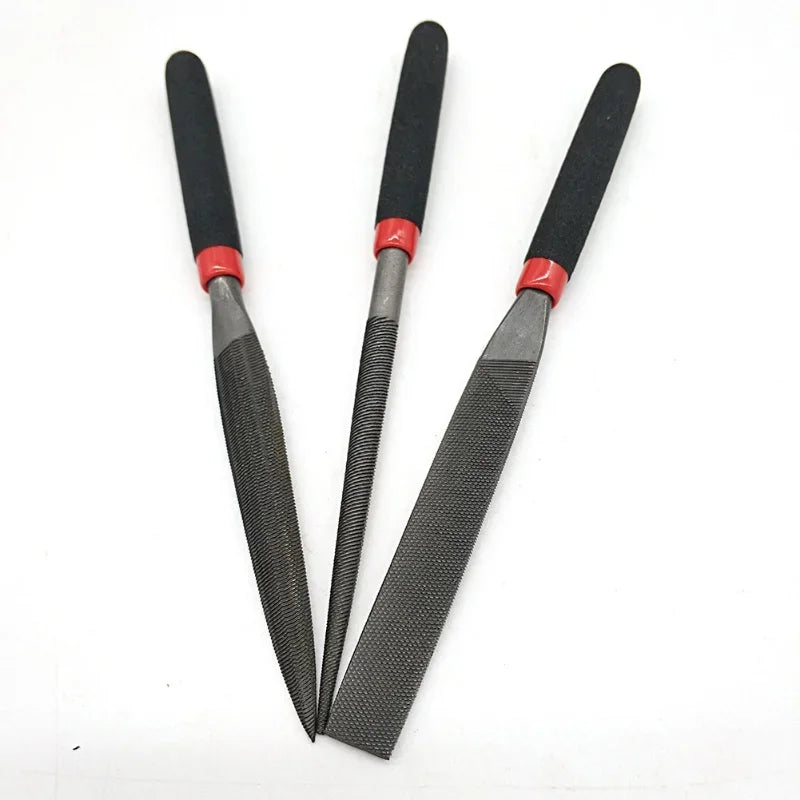 Small Steel Needle Files Set – Flat, Round & Half-Round Files for Metal, Glass, Stone & Woodworking
