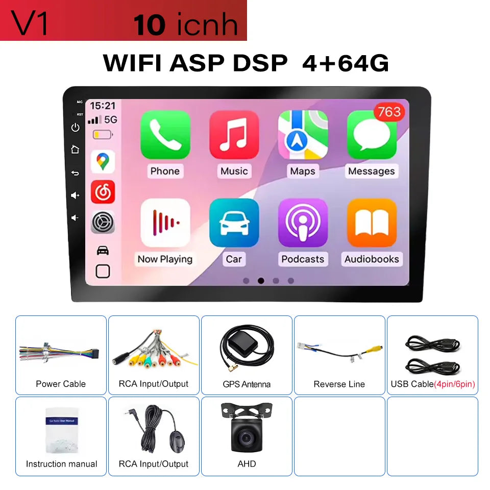 CAIXI Universal 7" 9" 10" 2din Android 16 CarPlay Auto Radio For Volkswagen Fiat Renault Nissan Hyundai Car Multimedia autoradio