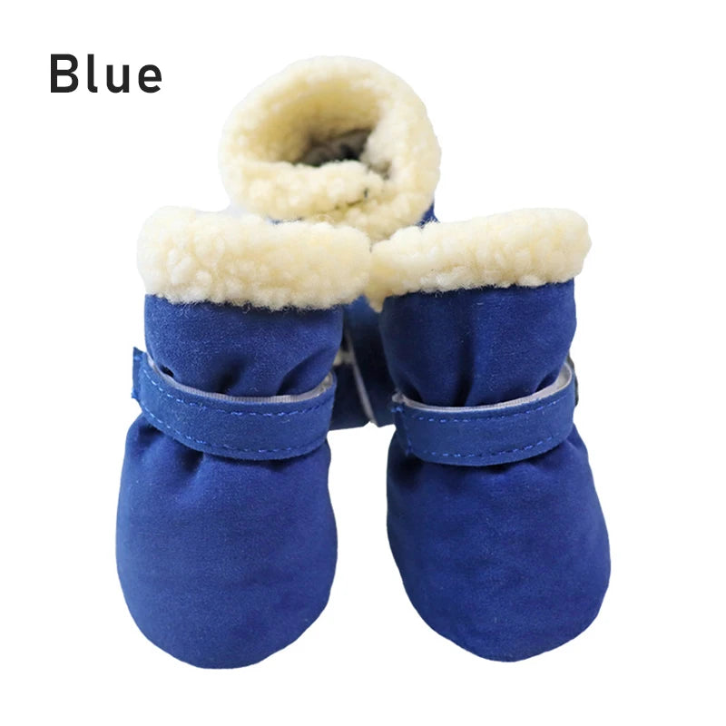 Plush Dog Snow Boots 4-Pack - Thick Warm Non-Slip Puppy Shoes - photo 8