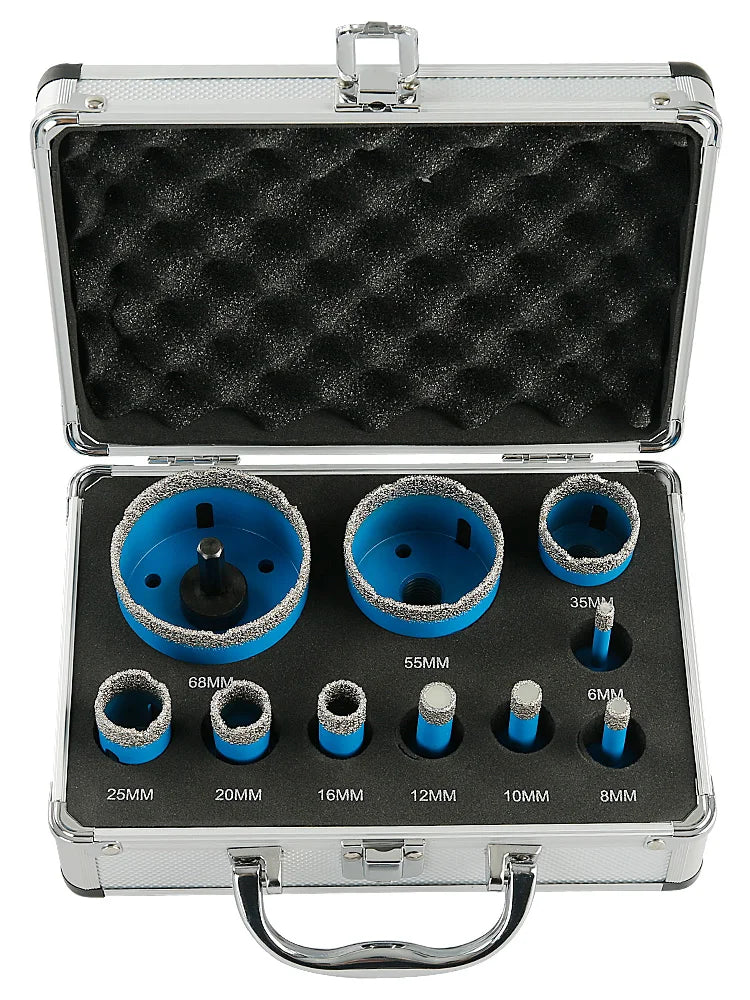 10 Pc Diamond Dry Core Drill Bit Set 5/8-11 for Tile & Granite