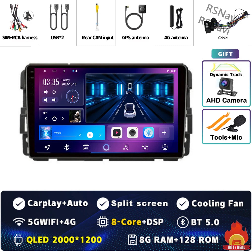 Android 16 Carplay Car Radio for Chevrolet Silverado Impala GMC Yukon Acadia Sierra Multimedia Video Player Navigation Stereo BT