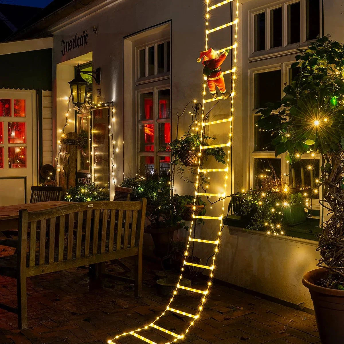 3M Santa Claus Climbing Ladder Outdoor Christmas Decoration Home Garden Cristmas Tree Ornement New Year Gift Xmas Tree Decor