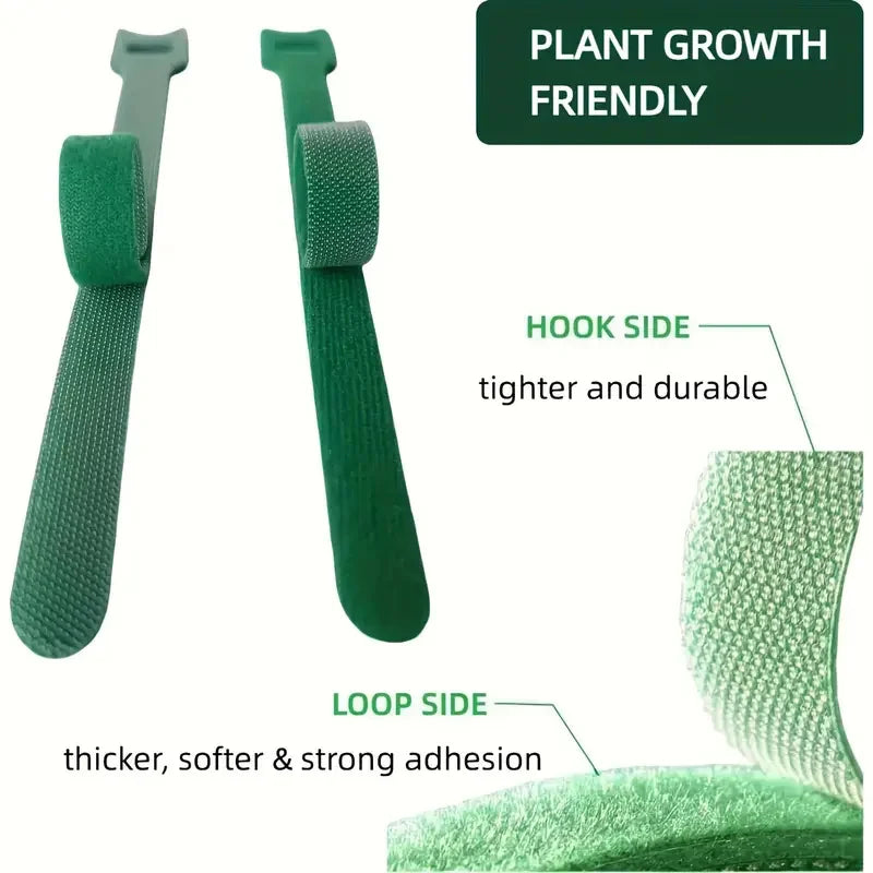 Reusable Nylon Plant Ties – Adjustable Non-Slip Supports for Climbing Plants & Gardening (50/100 Pack)