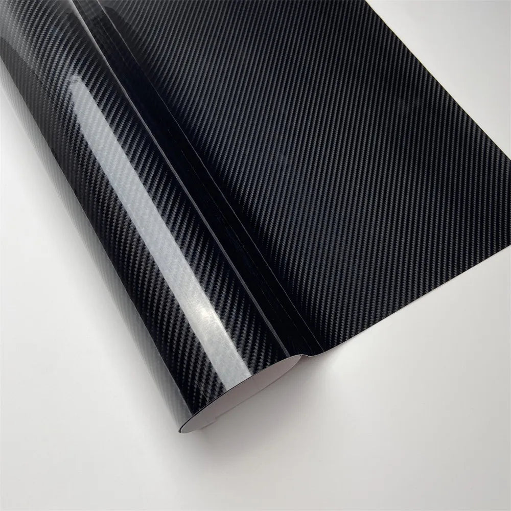 Glossy 6D Carbon Fiber Vinyl Wrap Self-Adhesive Film Motorcycle Bike Sticker Grey Silver Red Black 6D Carbon Car Adhesive Vinyl