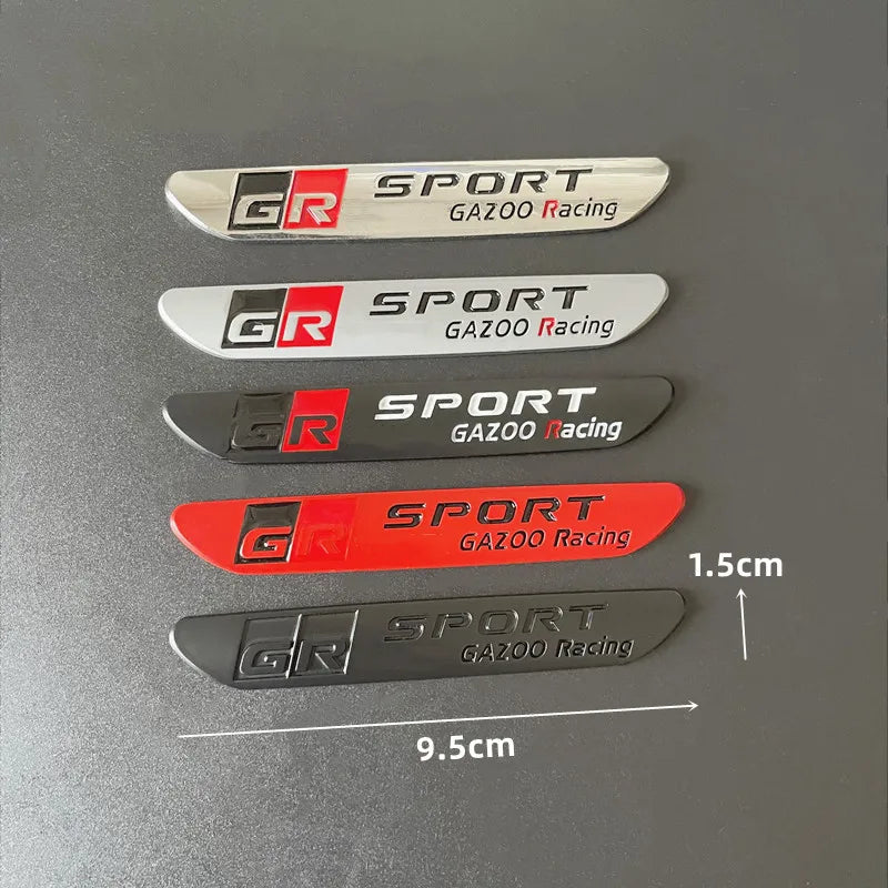 3D Metal GR Sport Gazoo Racing Side Fender Emblem Rear Boot Trunk Badge Sticker For Toyota GR sport C-HR RAV4 Corolla Camry