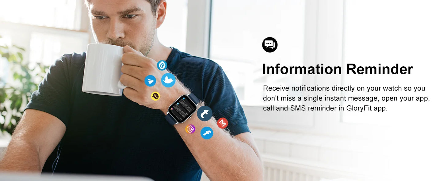 Smart Watch, 1.85" Smartwatch for  IP68 Waterproof, 110+ Sport Modes, Fitness Activity Tracker, Heart Rate Sleep Monitor.