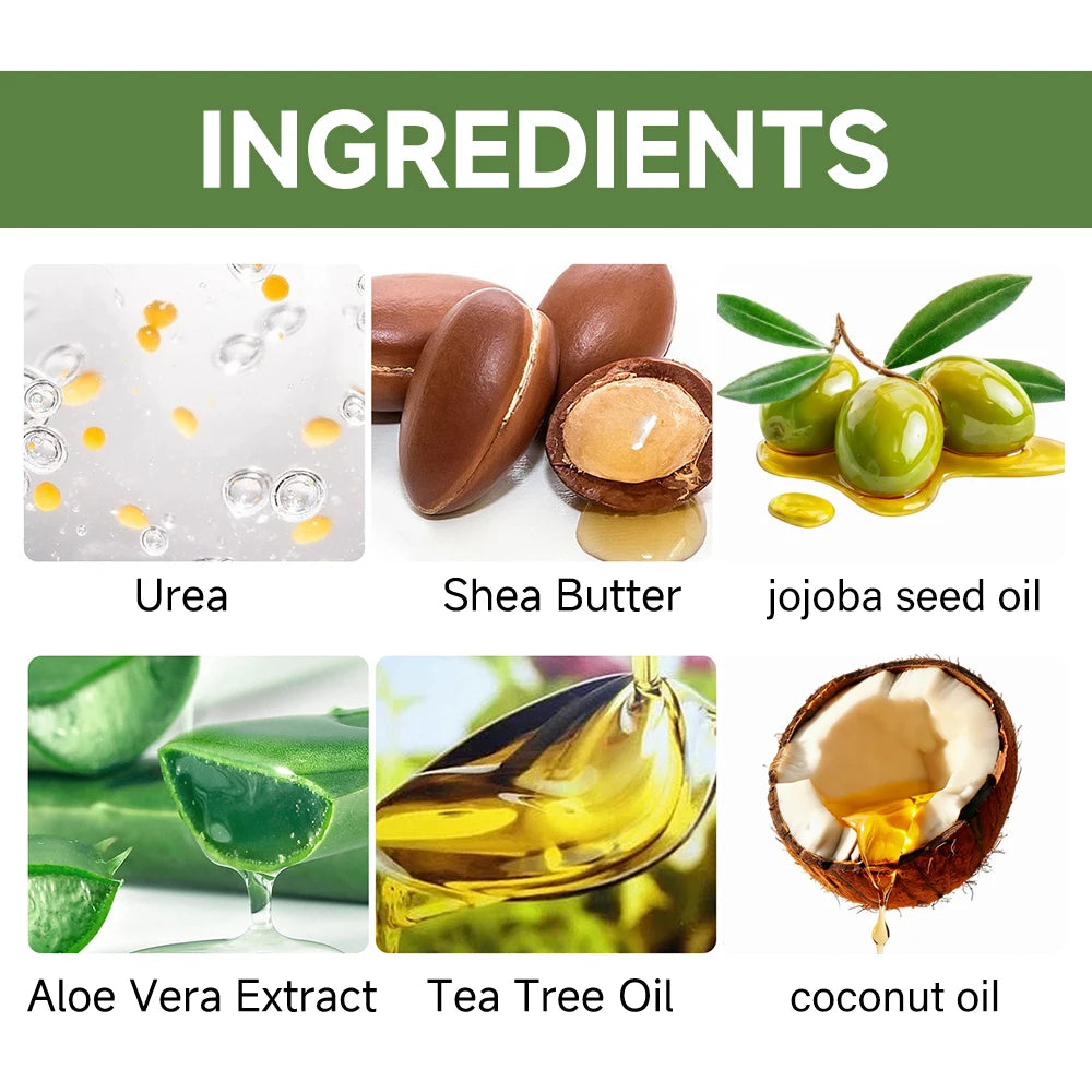 SUYARUN 60% Urea+2% Salicylic Acid Exfoliating Foot Cream, Aloe & Tea Tree, Soothing Moisturizing & Hydrating for Cracked Heels.