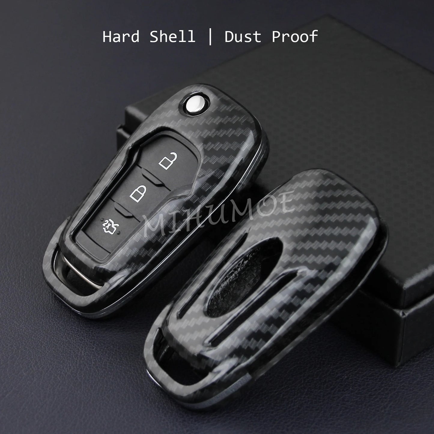 Carbon-Fiber Flip Key Fob Cover for Ford F-150 / F-250 / F-350 / Ranger
