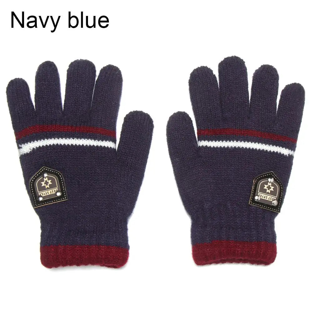 Kids Knitted Full Finger Gloves - Thick Winter Gloves for Ages 6-12 - photo 10