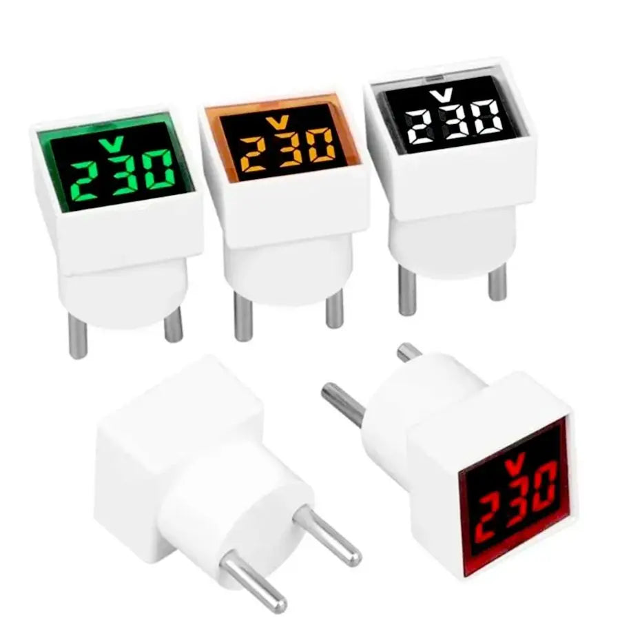1PC LED Digital AC Voltmeter Indicator Square EU Plug Digital Voltmeter 50–500V Voltage Measurement Range