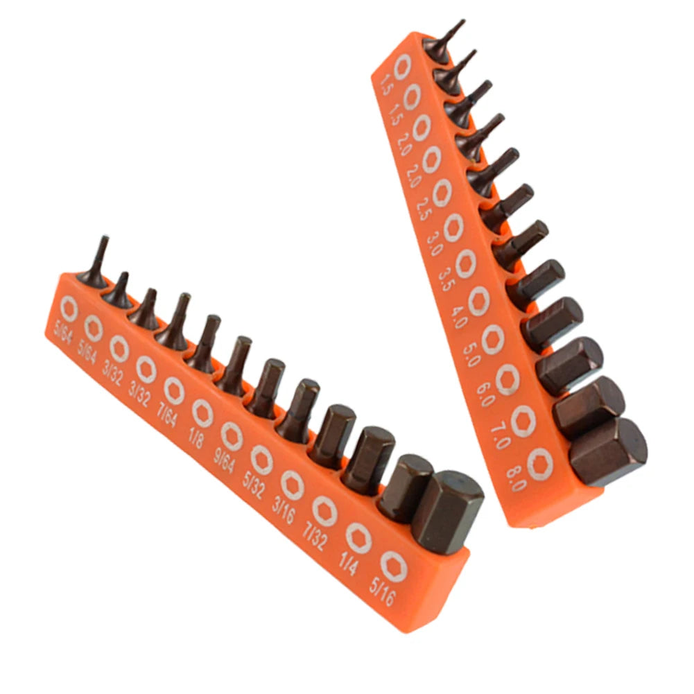12/24pc Hex Screwdriver Bit Set — Magnetic 25mm 1/4" Alloy Steel Driver Bits
