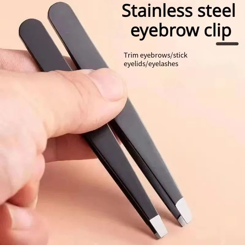 Professional Stainless Steel Precision Tweezer - Slant Tip Hair Plucker for Easy Grooming, Eyebrows & Beardfor-Prtable and Comfo