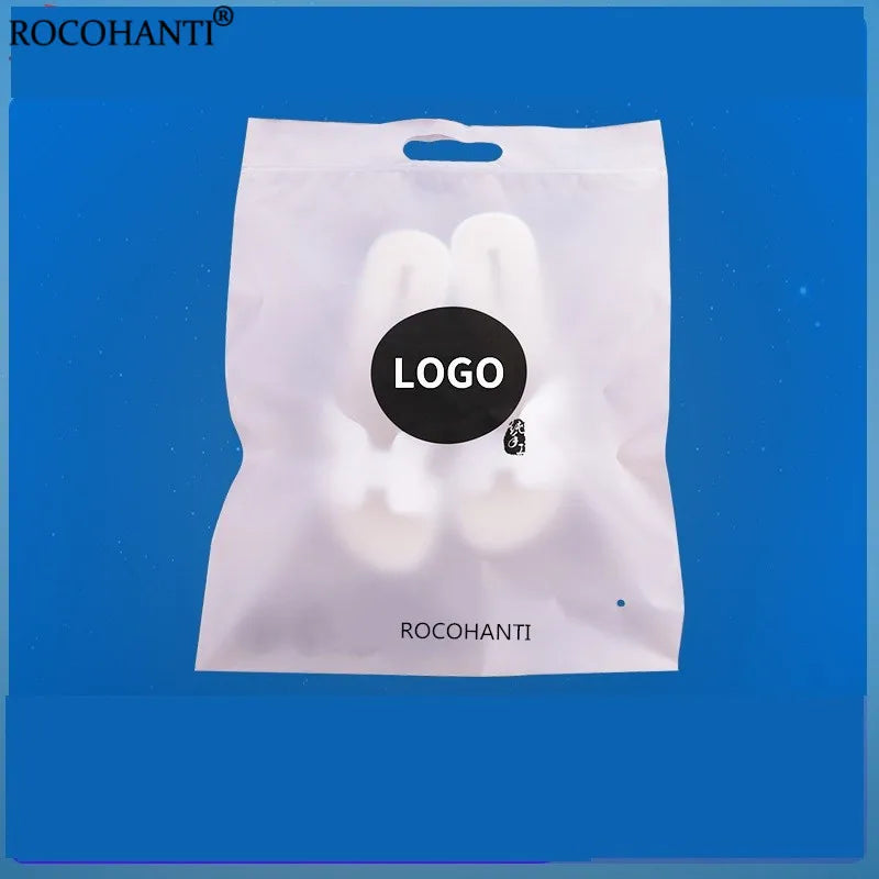 100pcs Custom Brand Logo Matte EVA Slider Frosted Tranceperent Plastic Packing Bag Self Sealing Zip Lock Clothes Bag With Handle