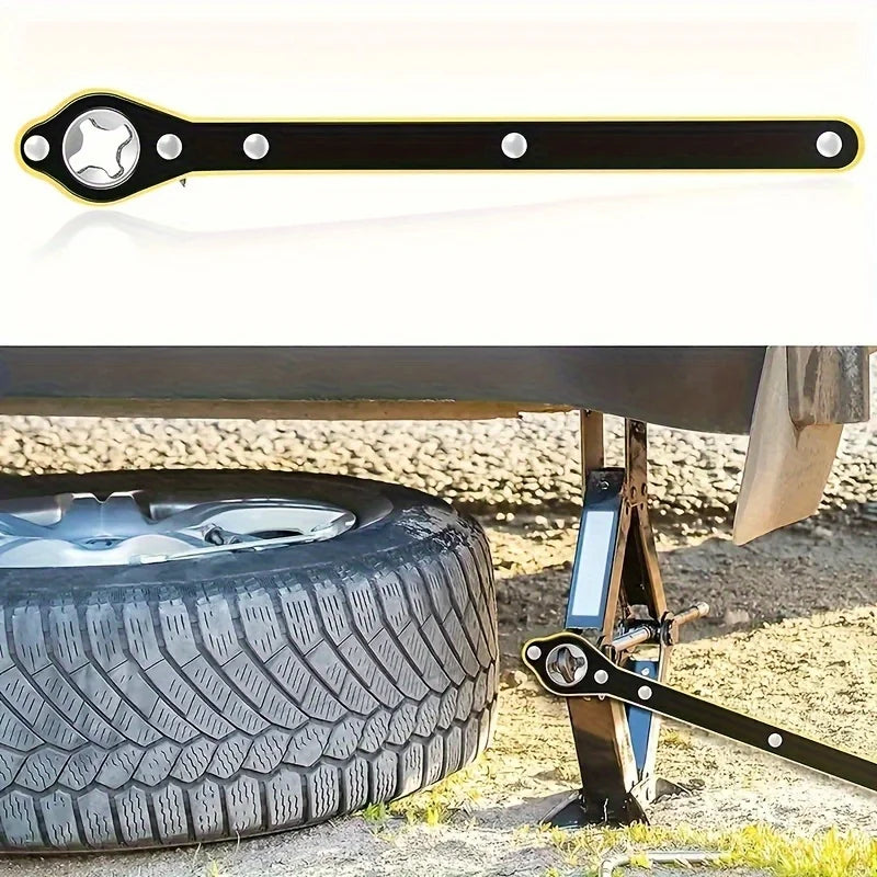 Auto Labor-Saving Jack Ratchet Wrench With Long Handle Jack Ratchet For Scissor Jack Lug Wrench For Tire Jack