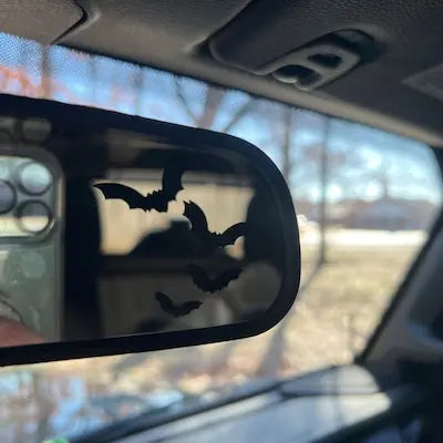 Spooky Bats for Car Sticker Decoration Nterior Rearview Mirror Halloween Stickers Waterproof Interior Accessories Vinyl Decals