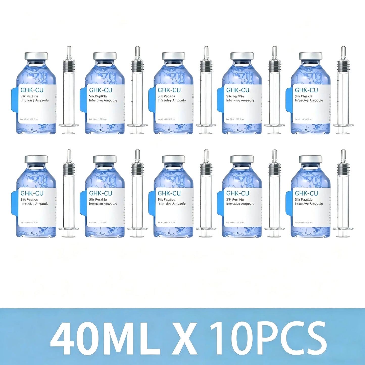 GHK-Cu Blue Copper Silk Peptide Ampoule Serum Moisturizing Firm Revitalize Boost Skin Elasticity Repair Skin Barrier