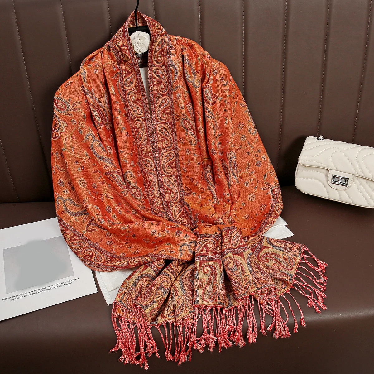 Women's Printed Pashmina Shawl, Soft Winter Scarf