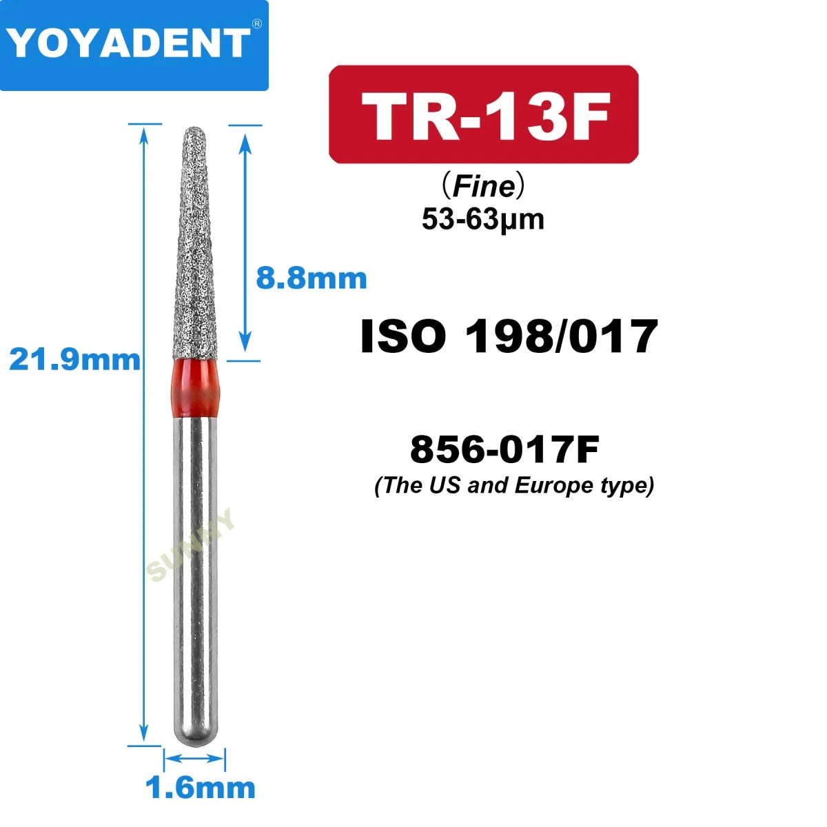 FG Fine Dental Burs Diamond Burs High Speed Turbines Drills Dental Lab Polishing Tools TR/TC/TF/FO/BR/SR/Type 1.6mm 10pcs/Pack